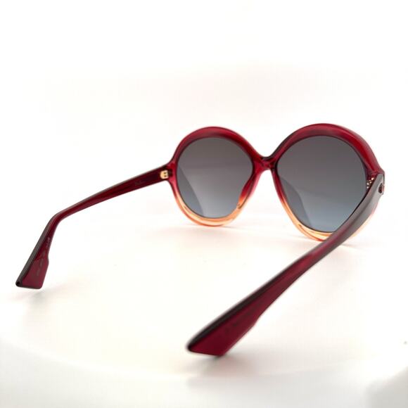 Dior Sunglasses Bianca OT5I7 Burgundy Pink Round Frame Gray Petrol Lens NEW main image 9